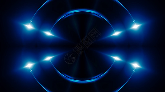 抽象蓝色分形灯3d 渲染背景计算机生成背景旋转辉光光束几何学花瓣灰色电脑科学平衡针轮背景