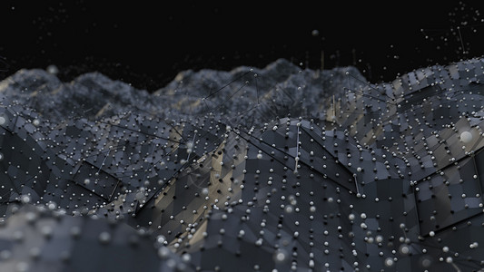 黑色多边形与粒子的抽象数字背景飞机科学宇宙多边形商业星系艺术技术墙纸网络背景