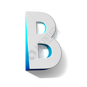 立体字母装饰蓝色渐变字母 B 3背景