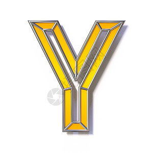 蓝黄色字母橙色金属线字体字母 Y 3背景