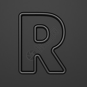 R艺术字母黑色轮廓字体字母 R 3背景