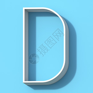 带阴影字母 D 3 的线条字体背景图片