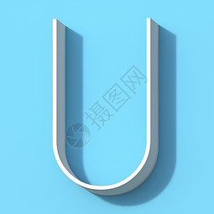 带阴影字母 U 3 的线条字体背景图片