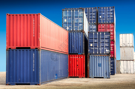 转发积攒用于货运的集装箱集装箱运输概念安全后勤草地倾倒贸易贮存库存工作背景