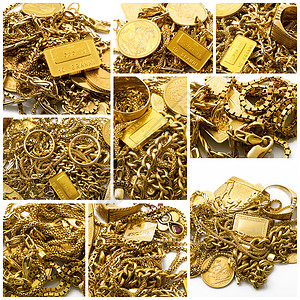 金链子白色背景的金色对象珠宝投资概念硬币宝藏店铺黄色危机金属宝石背景