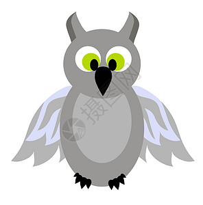 翅膀图标孤立在白色背景上的猫头鹰插图背景