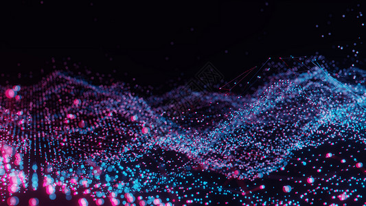 抽象红蓝点丛商业科学纹理蓝色电脑渲染活力背景粒子假期背景图片