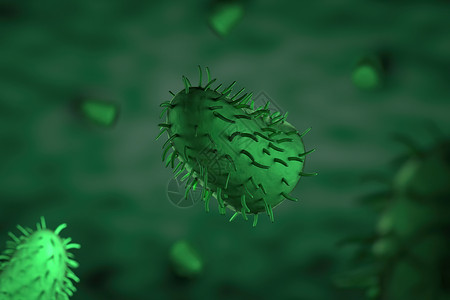 方形河豚形象3d 插图特写显微镜狂犬病病毒宏观医疗微生物学药品疾病细胞技术渲染流感艺术背景