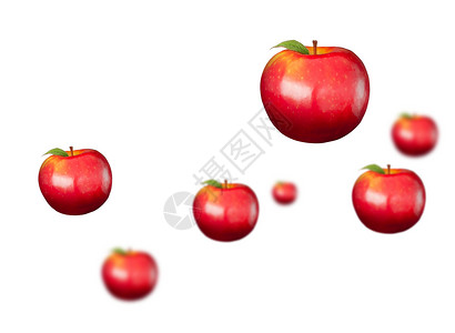 数字生成闪亮的红苹果背景图片