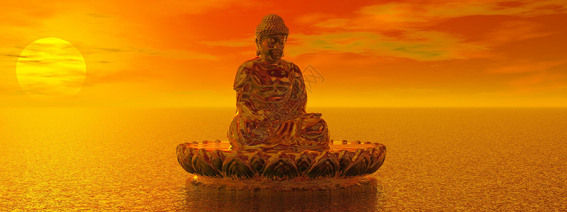 佛图非常美丽的禅宗和佛像景观  3d 渲染环境风景瑜伽宗教冥想插图男性海洋男人数字背景
