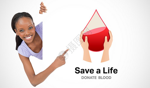 一个献血标志正在指着样本本草技术捐款诊所保健研究医疗科学医学背景图片