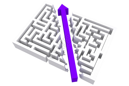 箭头素材原图箭头穿过 maz 的复合图像解决方案灰色房间白色计算机绘图迷宫原图图形数字背景