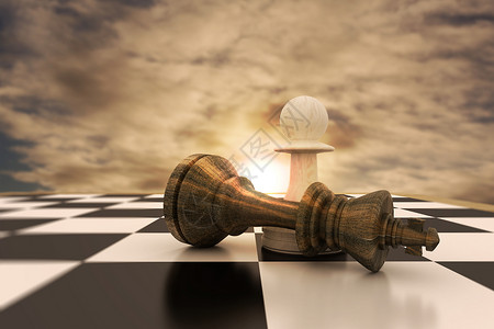 棋设计素材白色棋子的复合图像 站在倒下黑王的身旁商务竞赛优胜者商界战略胜利欢呼墙纸插图键盘背景