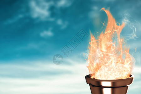 动画火素材奥林匹克火的复合图象动画数字运动员阳光天空多云白色计算机绘图火炬背景