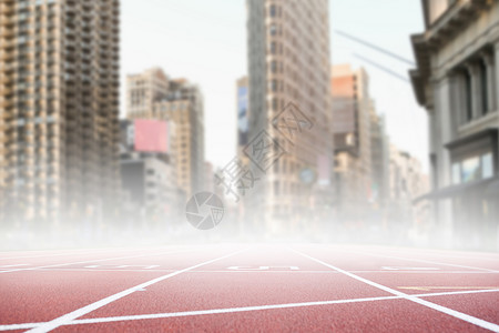 种族赛道综合图象阳光挑战城市竞争竞赛跑步体育场城市生活摩天大楼景观背景图片