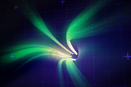 绿色旋涡的复合图像 有亮光数据涡流海浪隧道绘图界面计算矩阵黑色电脑背景图片