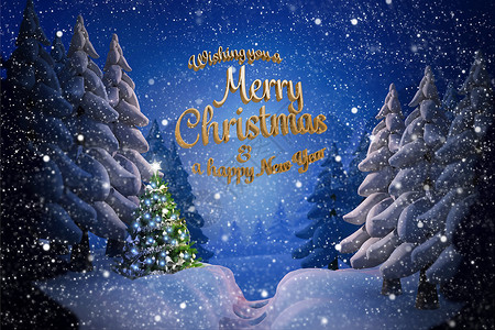 圣诞祝词 关于雪花木林背景设计脚本枞树草书字体计算机风景图形风暴金子森林背景图片