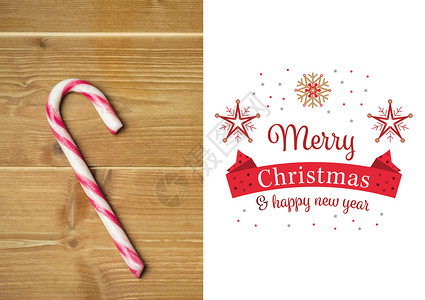 喜庆圣诞快乐和新年祝愿的复合形象 用糖果甘蔗高清图片