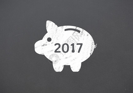 2017年 灰色背景的猪库背景图片