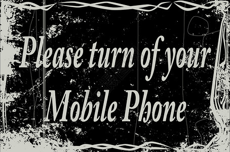 手机静音素材静音电影框架手机细胞插图艺术品划痕黑色电话艺术绘画白色警告背景