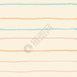 孟菲斯线条具有手绘元素背景的自然色水平纹理线条时尚无缝图案背景