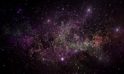 紫色超新星星云闪烁紫色的高清图片