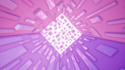 浅蓝色紫色几何形状抽象粉红色背景与 squares3d 渲染背景