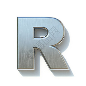 拉丝金属字体 Letter R 3高清图片