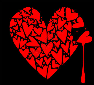 折断心形绘画艺术品艺术插图英石标签红心卡片红色高清图片