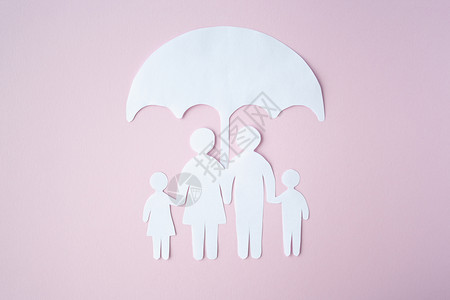 保障伞社会保护家庭概念 削减纸面的家庭家庭插图生活病人父母金融商业保险公司父亲医生母亲背景
