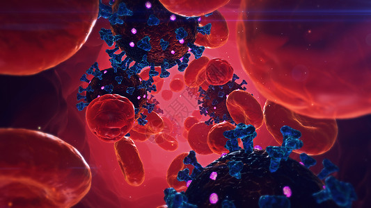 细胞学病毒攻击血液背景