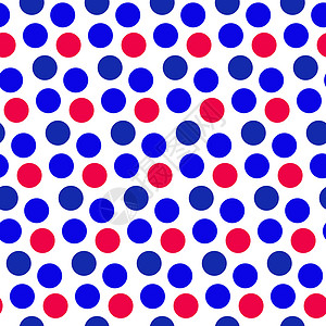 蓝色圆点背景美国独立日无缝模式  7 月 4 日无尽的背景 美国国庆节重复纹理与圆点 插图背景