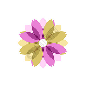 莲花标志五颜六色的观赏花卉矢量标志模板插图设计 矢量 EPS 10花店按摩花色植物皮肤美丽商业瑜伽女性标识背景