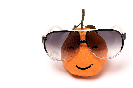 橙子笑脸表情包面带眼眼镜的橙色笑脸 白色背景想像力圆圈情感快乐乐趣微笑眼睛喜悦水果橙子背景