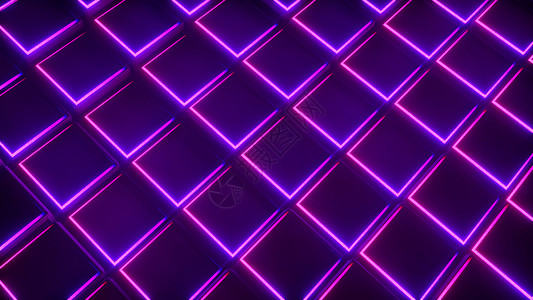 立方体形状形成网格的霓虹立方体的 3d 渲染背景 计算机生成的抽象设计背景