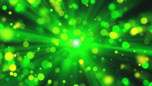 绿色闪耀光线模糊的绿灯作为太阳光线和闪耀粒子与散景效果 3d 渲染计算机生成的背景背景