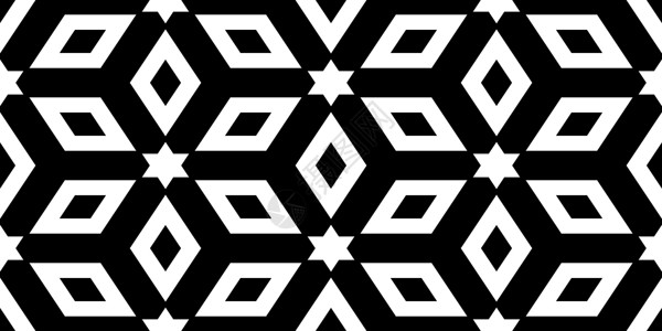 立方体形状无缝黑白几何图案建筑学白色光谱墙纸技术装饰黑色立方体棱镜风格背景