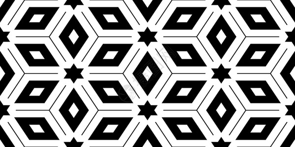 无缝黑白几何图案立方体墙纸白色装饰技术黑色建筑学马赛克光谱棱镜背景图片