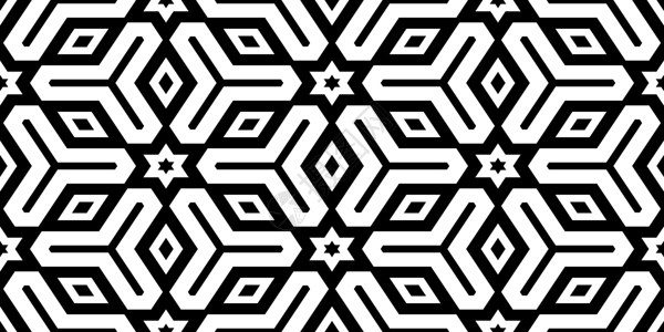 无缝黑白几何图案棱镜黑色技术装饰光谱白色马赛克建筑学立方体风格背景图片