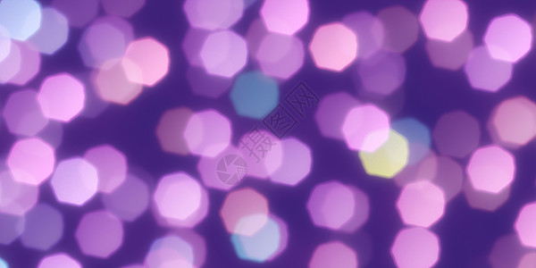 淡紫色七边形形状散景背景 抽象图夜灯纹理 抽象的发光形式背景背景图片