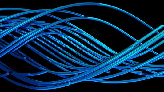 电缆图随机光纤被编织成一个大的 spiral3d 渲染图 计算机生成的抽象体积背景绳索螺旋粒子速度合金电脑线条纤维涡流编队背景