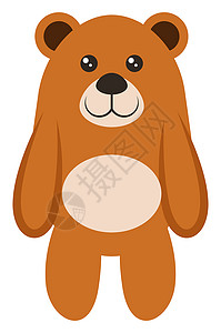 图标动物白色背景上的泰迪熊插画矢量玩具熊玩具动物卡通片童年棕色绘画艺术哺乳动物婴儿背景