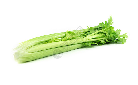 小芹菜白色背景的新鲜菜菜 白底绝缘 他的食物蔬菜团体绿色叶子饮食背景