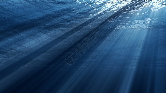 深海图水下观光 太阳光束照亮 在深海创造神的光芒假期海浪波纹波浪3d潜水阳光热带射线游泳背景