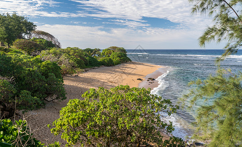 扎克伯格卡瓦伊东海岸的拉森海滩海洋冲浪旅行海浪天堂海滩荒野土地海岸热带背景