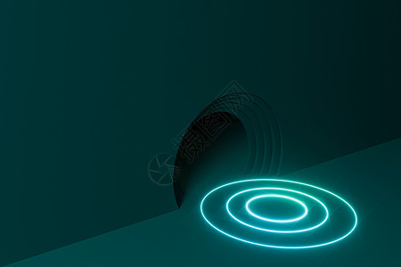 大项目的素材圆形背景素材 卡通房间 3d渲染几何学材料戒指插图技术框架漩涡商业绿色艺术背景