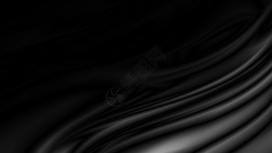 黑色曲线黑色豪华布背景与复制 spac销售奢华织物阴影坡度纺织品插图丝绸海浪曲线背景