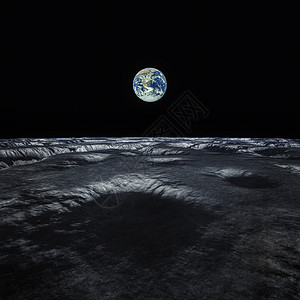 地球和月球距离轨道陨石坑高清图片
