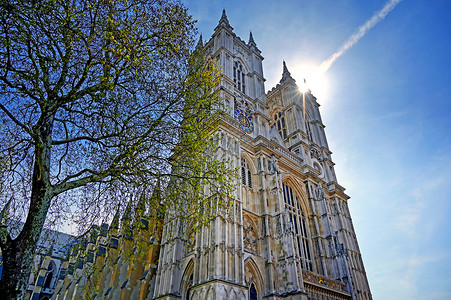 教堂正面联合王国伦敦威斯敏斯特修道院旅行大教堂历史宗教地标英语建筑学文化建筑城市背景