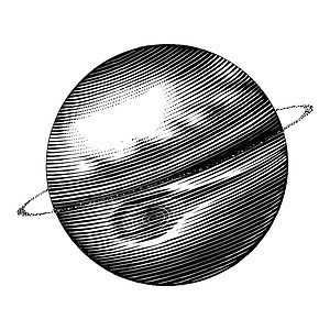 卫星海报木星手绘制古老的模样黑色和白色剪裁板等离子体背景